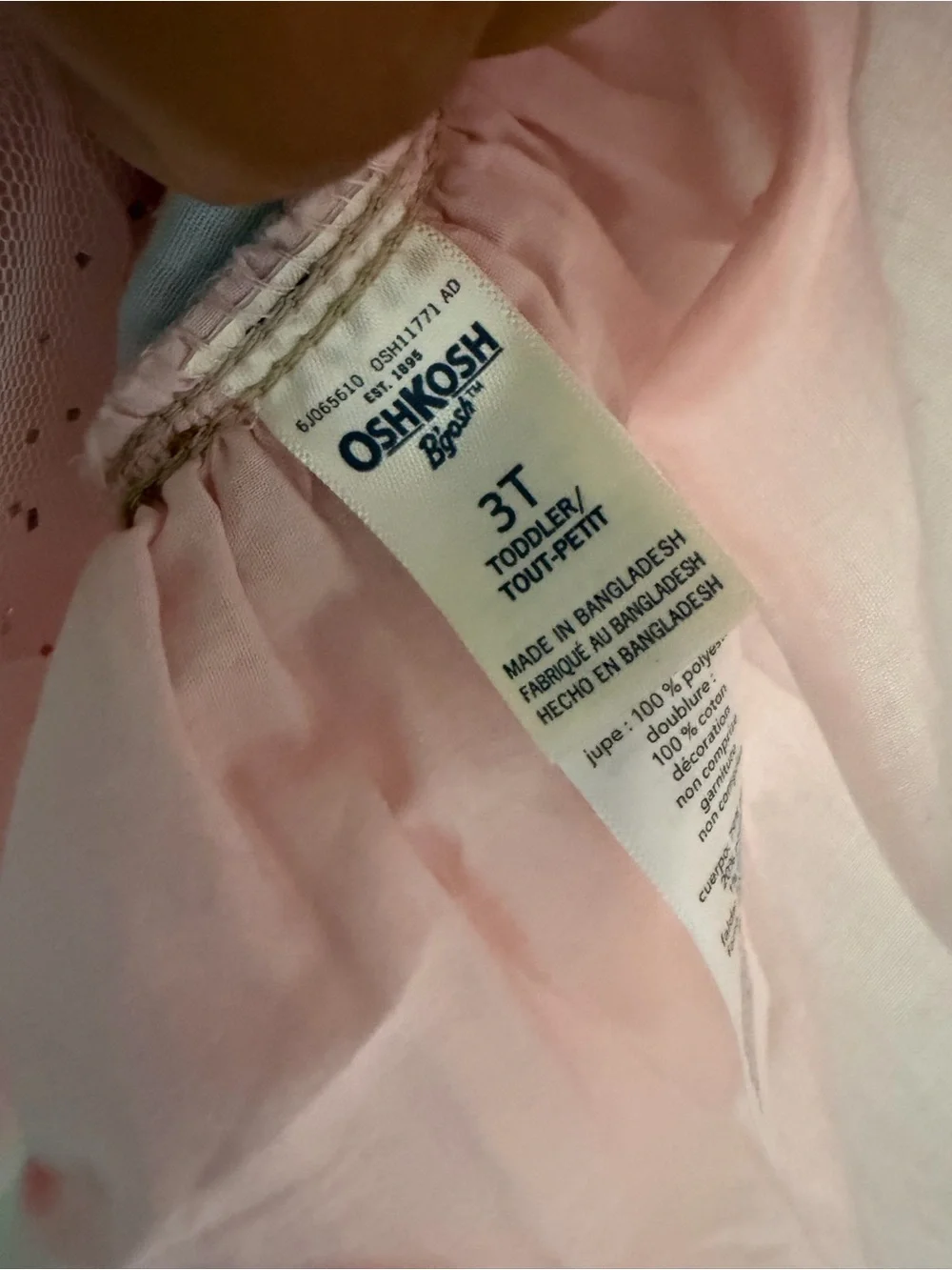 OshKosh B'gosh Light Denim Unicorn Overall Dress with Pink Tulle Skirt